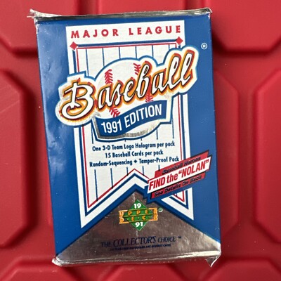 Two Upper Deck 1991 Edition Major League Baseball (Find The Nolan) Trading Card