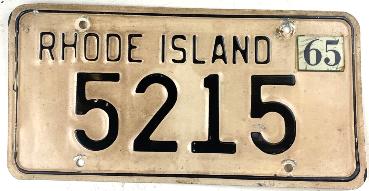 Rhode Island 1965 Old License Plate Vintage Auto Man Cave Collector