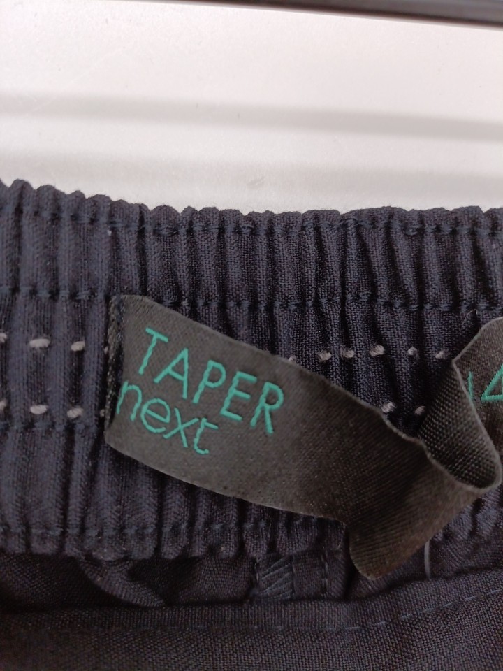 Next Women's Suit Trousers UK 14 Blue Viscose with Elastane Tapered