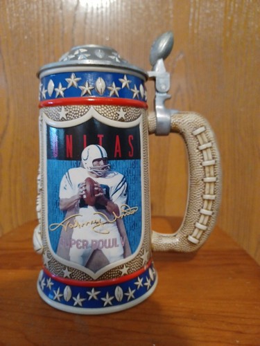 Johnny Unitas "Cinderella Kid" Supervowl V Lidded Stein. With COA