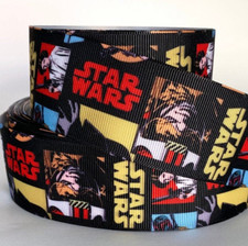 GROSGRAIN RIBBON 5/8", 7/8", 1.5", 3" Star Wars PRINTED