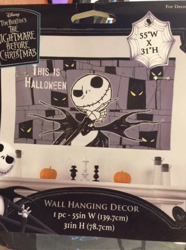 NIGHTMARE BEFORE CHRISTMAS Halloween Party FABRIC SCENE SETTER Jack BACKDROP - Image 2 of 2