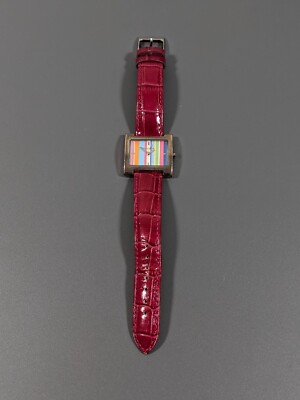NEW Vintage Pedre Pink Suede Leather Stripe Face Pedre Watch Women Silver Tone Striped Dial Pink Suede Band  main image 4