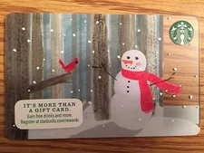 HTF Starbucks Snowman 2015 Gift Card Never Swiped NO $ VALUE