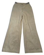 Vintage Levi's Early 70s Womens Big Bell Bottom Tan Wide Leg Pants Size 4 27
