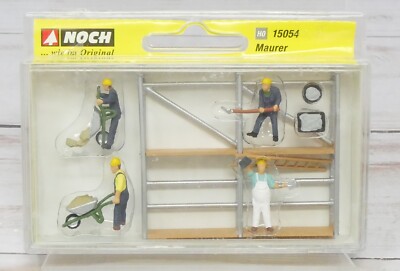 Noch Mini-Figures 15054, Bricklayers with Scaffolding, Masons, HO Scale