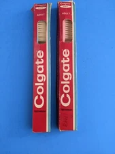 VINTAGE COLGATE TOOTHBRUSH Blue & Pink PROP COLLECTIBLE 