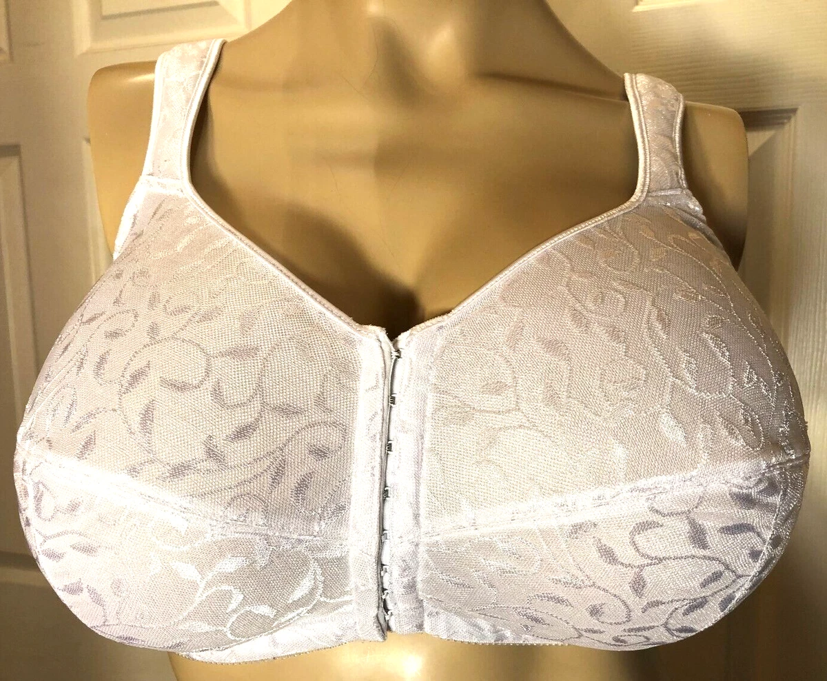 JMS JUST MY SIZE 48D Front Close White 48 D Unlined Wire Free 1107 Bra