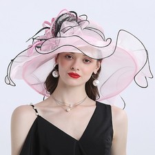 Pink Cocktail Hat Tea Party Church Fedoras Kentucky Dress Wedding Hat For Women 