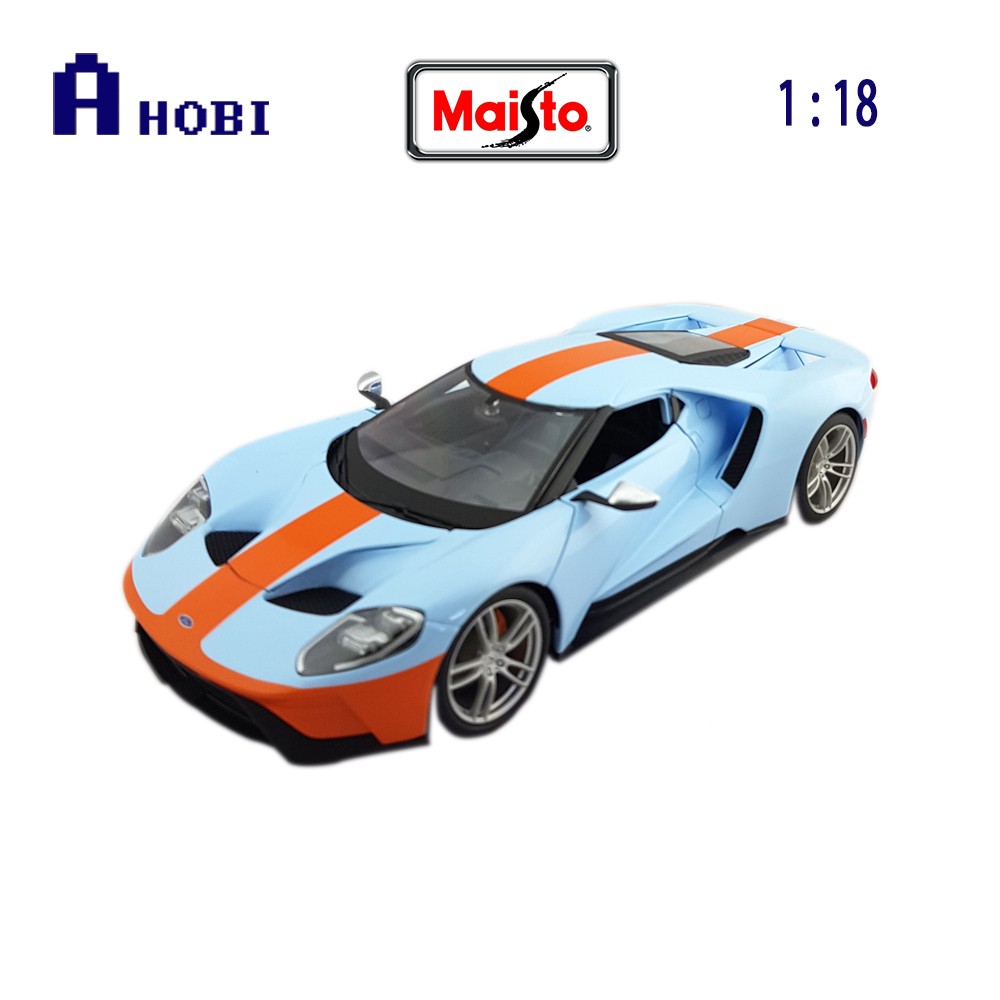 Maisto 1:18 Scale 2017 Ford GT Sky Blue & Orange Diecast Model Car