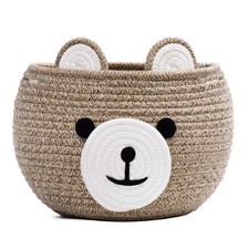 Baby Basket for Nursery, Bear Gift Baskets for Kids, Baby Shower Basket with ...