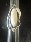 Vintage Hopi Sterling Silver & White Stone Ring mm-GP