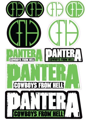 Pantera stickers Pantera Cowboys From Hell Trash Metal Band decals GREEN