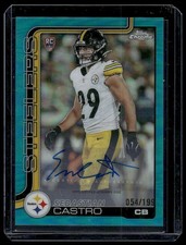 Sebastian Castro 2025 Topps Chrome Football #RA-SC-Aqua Lava Rookie Auto 054/199