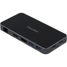 VisionTek VT400 Dual Display USB-C Docking Station with Power Passthrough