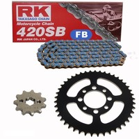 Kettensatz Suzuki TS 50 80-83 Kette RK FB 420 SB 114 Offen Blau 11/50