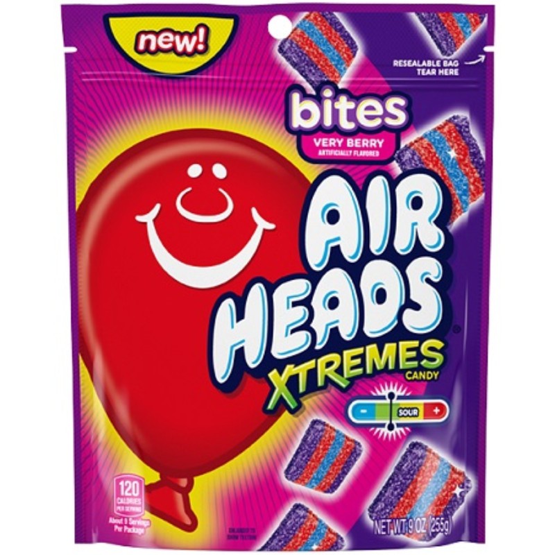 12x Air Heads Extreme Bites Very Berry Candy Sweet Treats Pack Fresh 9oz 12090₽