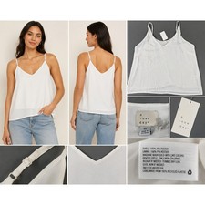 A New Day White V-Neck Camisole Adjustable Spaghetti Strap Tank Top XL NWT