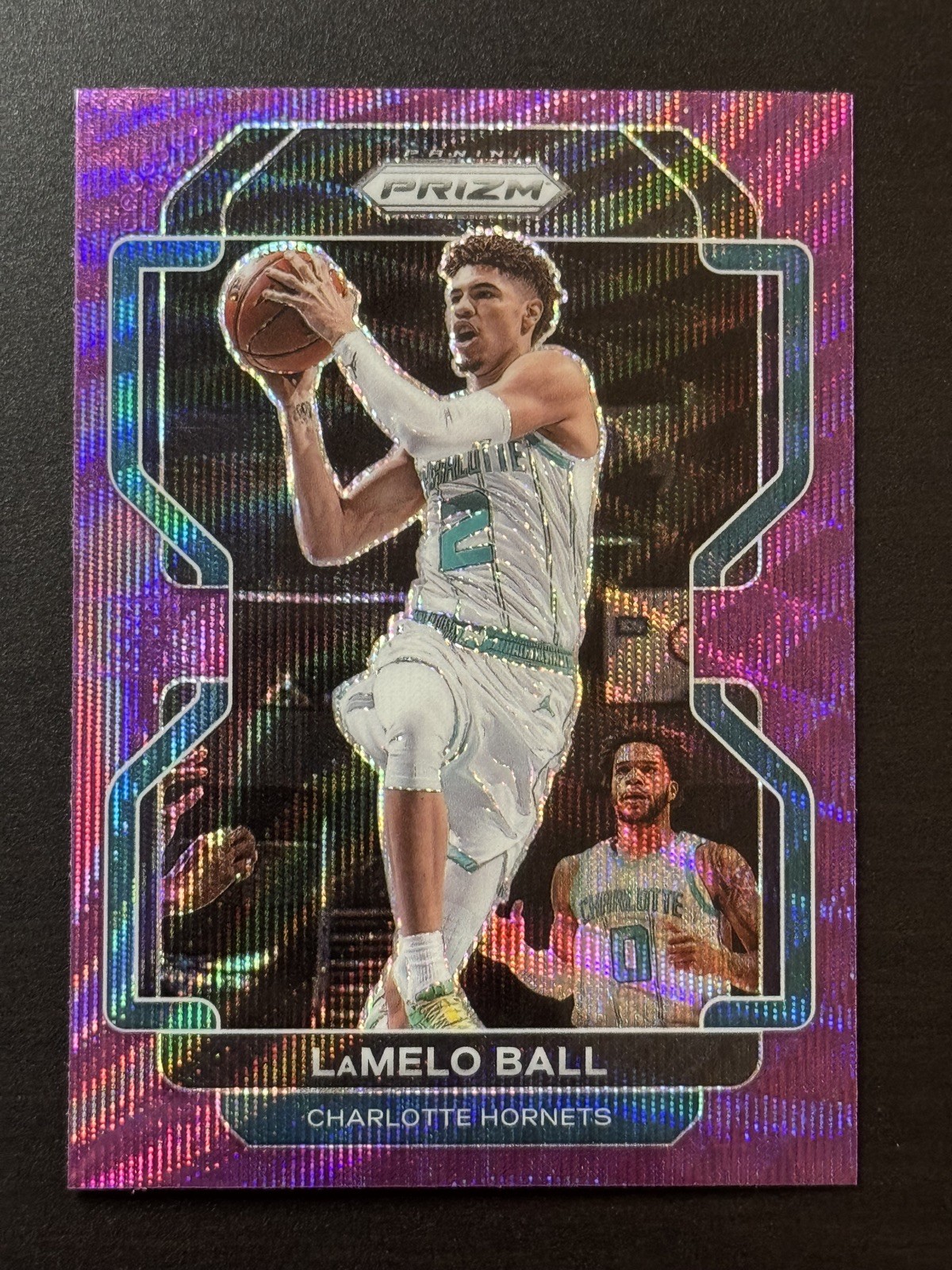 2021-22 Panini Prizm Purple Wave LaMelo Ball #185 Charlotte Hornets