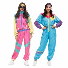 Womens 80s Tracksuit Retro Hip Hop Windbreaker Women Disco Tracksuit Sets Col...