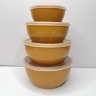 KitchenAid Mustard Yellow Set of 4 Measuring Nesting Bowls 1, 2, 3, & 4 Cup Lids