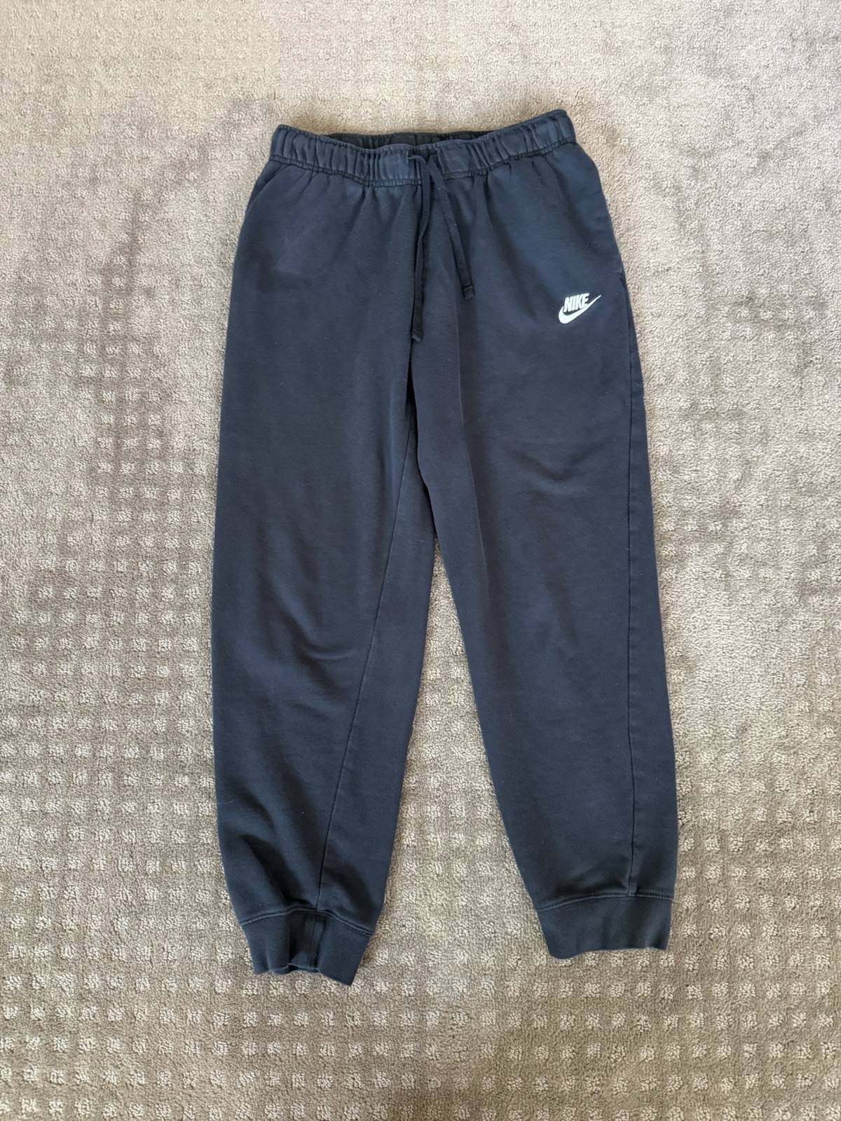 Nike Women's Fleece Sweatpants M Black Drawstring Elastic Waist Pockets