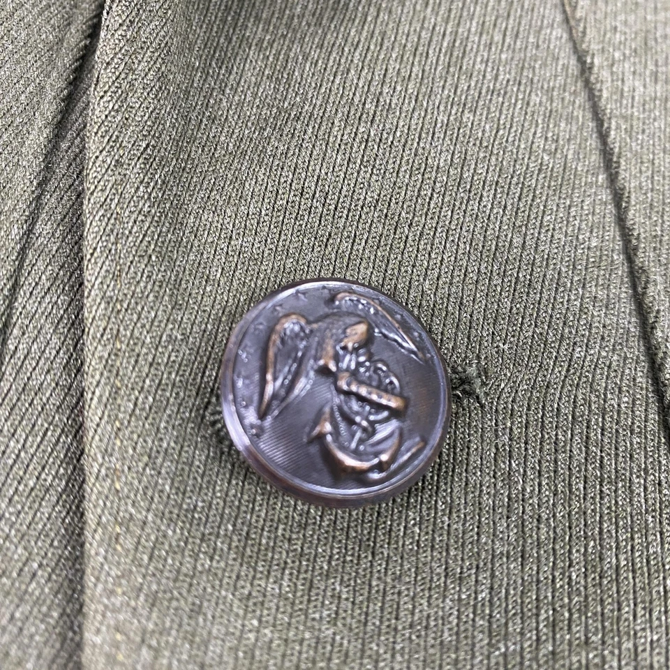 Vintage USMC Service Coat Jacket Mens Olive Green Military Uniform EGA Buttons - Image 4 of 4
