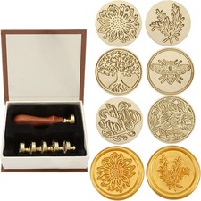 Elegant 6-Piece Wax Seal Stamp Set with Flower Patterns for Invitations  Cards
