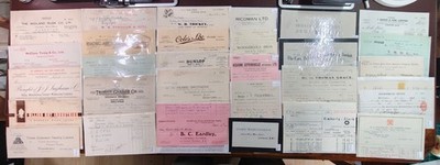 Fantastisches Set mit 29 UK Geschäftsrechnungen & Ephemera