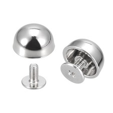 12x7mm Screw Back Rivets Hollow Round Head Leather Studs Silver Tone 8 Sets