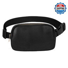VOROLO Fanny Pack Crossbody Belt Bag Black Adjustable Strap Women Men Gift