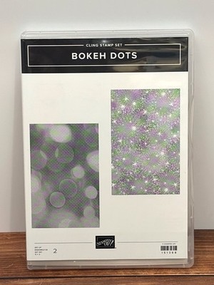 STAMPIN UP 151368 BOKEH DOTS CLEAR MOUNT RUBBER STAMP SET SPARKLE POLKA DOT STAR