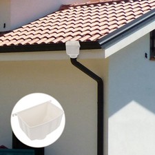 Durable White Plastic Downspout Connector Gutter Part Home Rain Collection