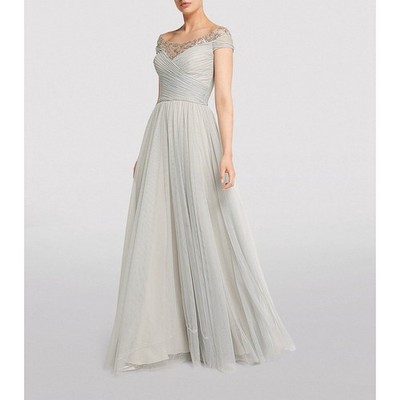Jenny Packham Maxikleid UK10 in Grau UVP 33660£