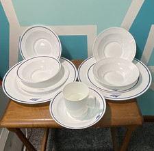Amtrak train, dinnerware bowls, plates, cup set of 10 vintage plastic D