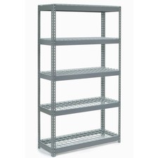 Boltless Extra Heavy Duty Shelving 48"W x 12"D x 72"H 5 Shelves Wire Deck