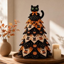 2026 New Christmas and Halloween Quilted Fabric Tree Kit, 3D Padded Sewing Craft
