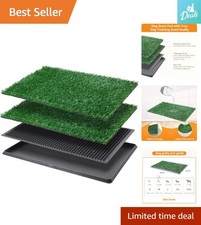 Synthetic Grass Dog Potty Tray - 20x25 Inch Litter Box for Apartments and Patios