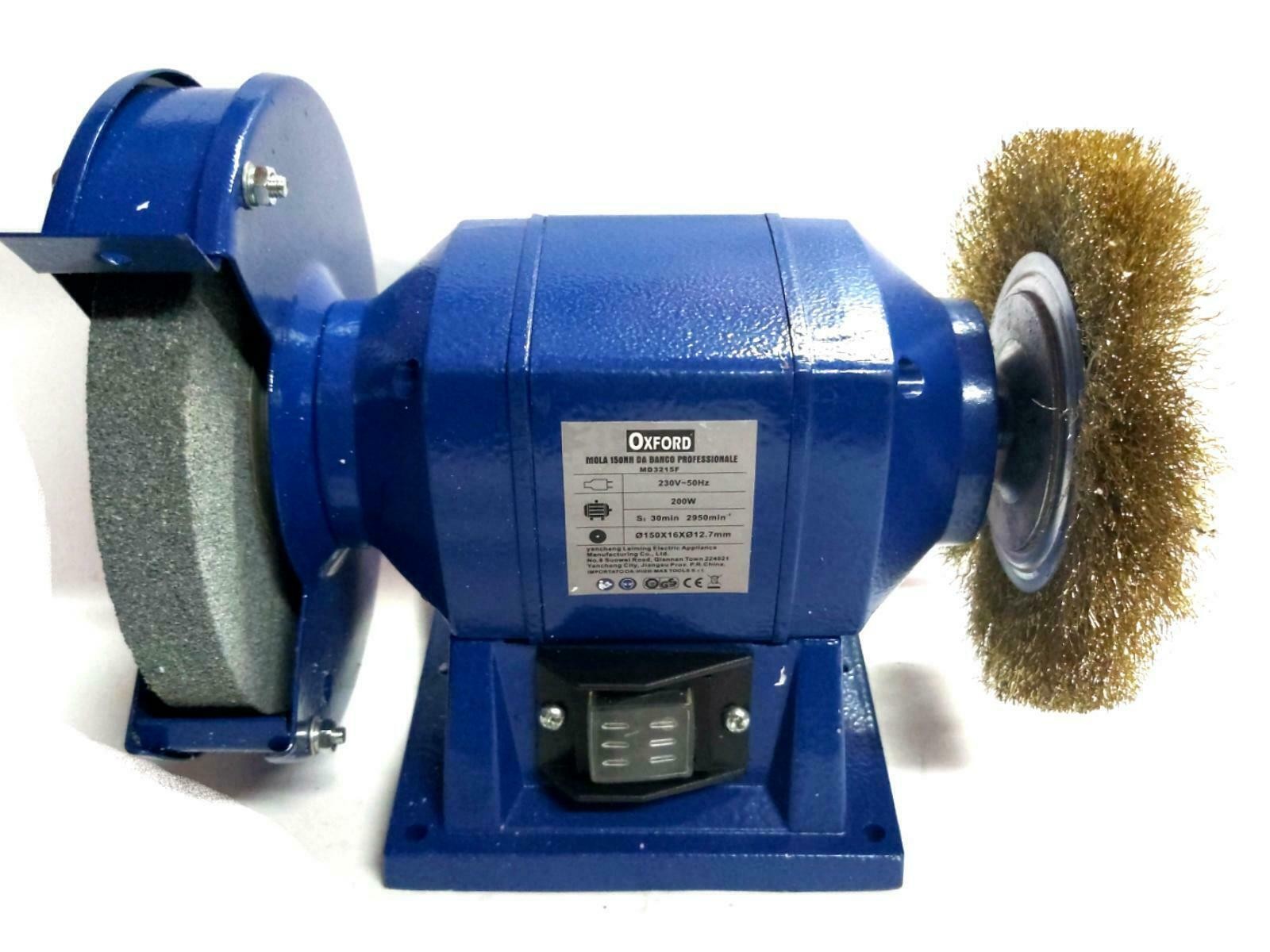 MOLA DA BANCO SMERIGLIATRICE COMBINATA MOLA CON SPAZZOLA PULITRICE ø150MM 250W