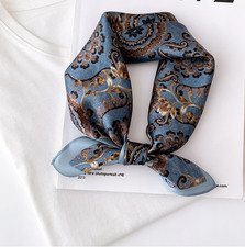 100 Silk Mulberry Scarf 53X53cm totem Print Bandana Wrap Shawl Neckerchief new