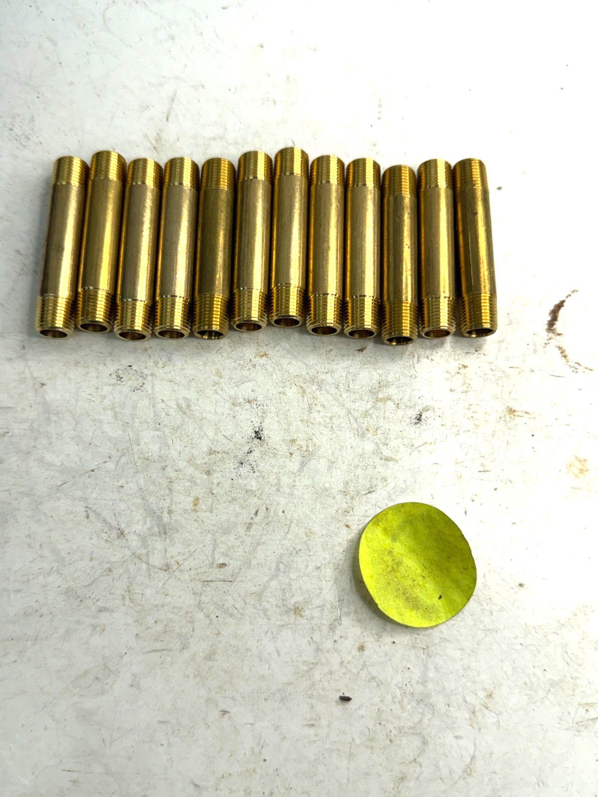 BRASS LONG NIPPLE PIPE 1/8"X2" NPT 1/8" (LOT OF 12)