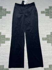 St. John Dress Pants Womens 8 Black Velvet Straight Leg New