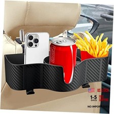 3-in-1 Car Headrest Backseat Organizer with 3.7" Backseat Cup Holder 1-PACK