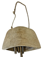 Antique Wooden Livestock Cow  Bell, Primitive Folk Art Large -VERY NICE