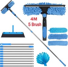 4M Telescopic Window Cleaning Kit Extendable Window Cleaning Pole Dust Cleaner