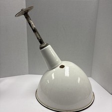 Vtg 13? Porcelain Enamel Industrial Barn Gas Station angle Light