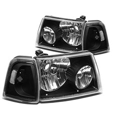 HL-OH-FRAN01-BK-CL1 Pair of Headlights Compatible with Ford Ranger 2001-2011, Bl