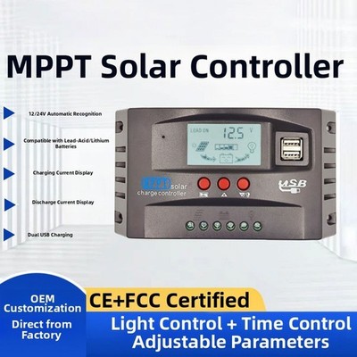 For MPPT Solar Charge Controller 30A 40A 50A 60A 80A with LCD Display USB