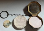 ANTIQUE STERLING FINGER RING CHATELAINE COMPACT WITH CONTENTS — photo 3