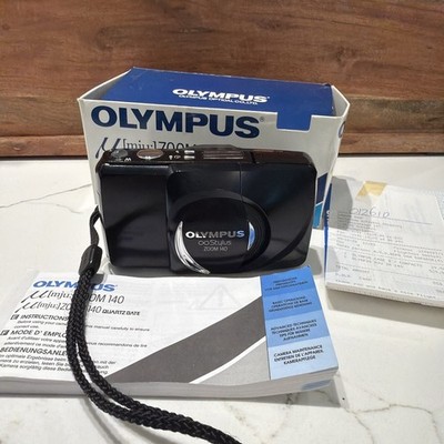 Black Olympus Stylus 140 Zoom Point & Shoot 35mm Film All Weather Camera Tested